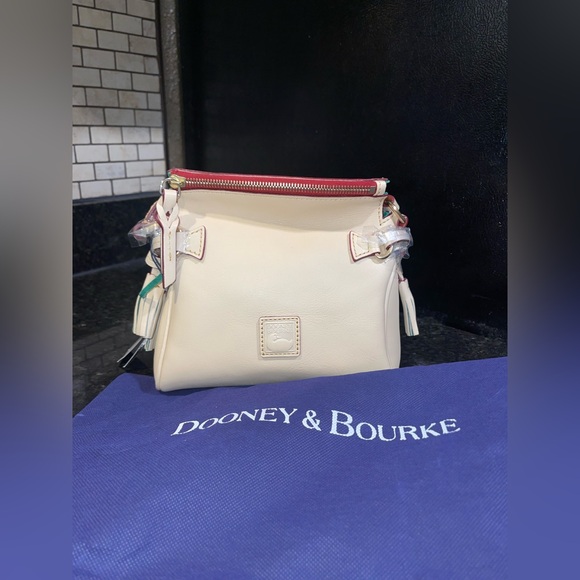 Dooney and Burke NWT Rare Bone Florentine Mini Zip Crossbody - Picture 8 of 8